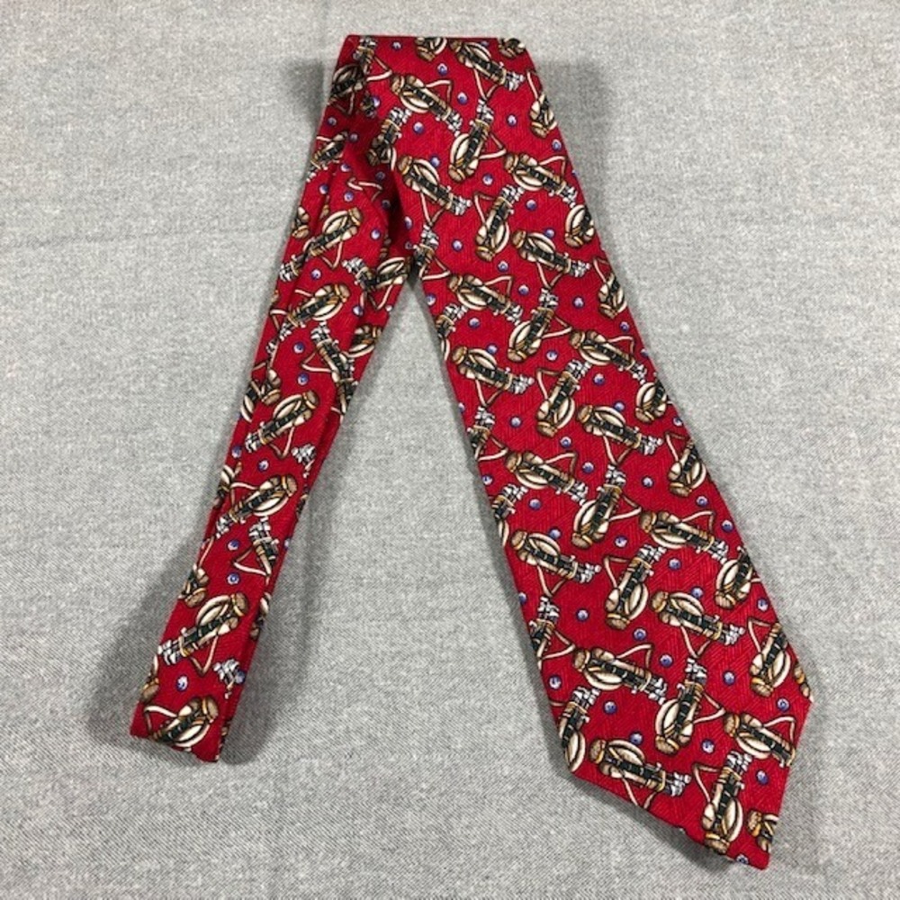 DONBERRY AND KEATS MEN'S Golf Bag Golfer TIE COLORFUL PATTERN 58 X 4 100% Silk